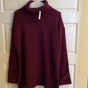 Talbots Burgundy Turtleneck Tunic Sweater